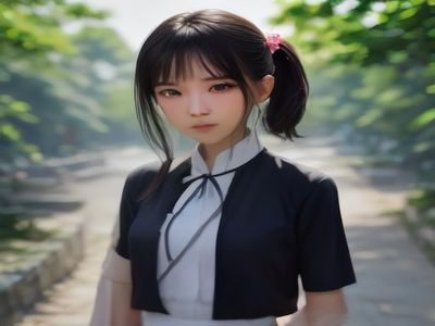 日系风格街拍场景女生身着制服裙搭配白色丝袜与乐福鞋，在樱花树下展现丝袜诱惑的日系制服文化美学